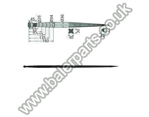 Bale Spike 1200mm Long_x000D_n_x000D_nEquivalent to OEM:  181201 241105_x000D_n_x000D_nSpare part will fit - Various