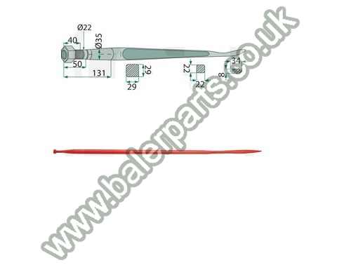 Bale Spike 1250mm Long_x000D_n_x000D_nEquivalent to OEM:  181250 97631112 181250 97631112 181250_x000D_n_x000D_nSpare part will fit - Various