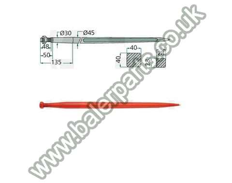 Bale Spike 1250mm Long_x000D_n_x000D_nEquivalent to OEM:  181258 221153_x000D_n_x000D_nSpare part will fit - Various