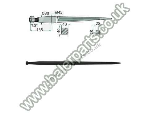 Bale Spike 1100mm Long_x000D_n_x000D_nEquivalent to OEM:  181112 181112 181112 241166_x000D_n_x000D_nSpare part will fit - Various