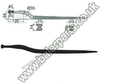 Bale spike 820mm Long_x000D_n_x000D_nEquivalent to OEM:  18834 5068015 18834 5068015 18834 18834 18834 100081_x000D_n_x000D_nSpare part will fit - Various