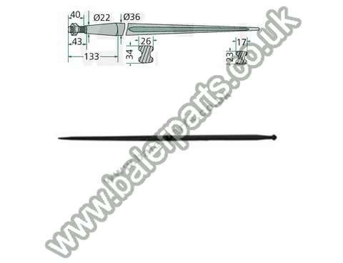 Bale Spike 1100mm Long_x000D_n_x000D_nEquivalent to OEM:  181100 181100 181100 97631113 976310 97631113 976310 181100_x000D_n_x000D_nSpare part will fit - Various