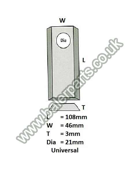 Mower Blade_x000D_n_x000D_nEquivalent to OEM:  108D 108D 108D_x000D_n_x000D_nSpare part will fit - Various