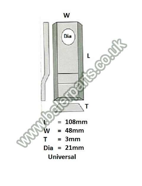 Mower Blade_x000D_n_x000D_nEquivalent to OEM:  108P_x000D_n_x000D_nSpare part will fit - Various