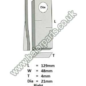 Mower Blade_x000D_n_x000D_nEquivalent to OEM:  129MER_x000D_n_x000D_nSpare part will fit - Various