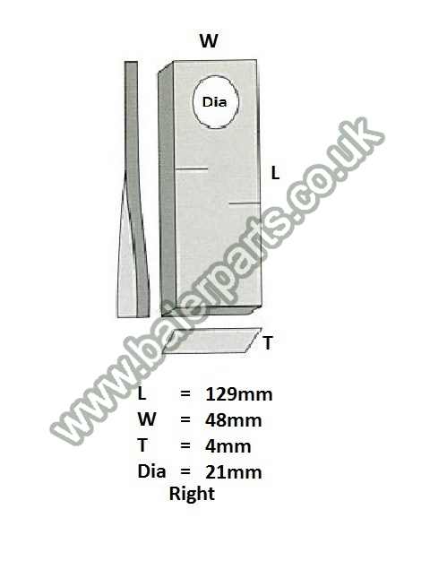 Mower Blade_x000D_n_x000D_nEquivalent to OEM:  129MER_x000D_n_x000D_nSpare part will fit - Various