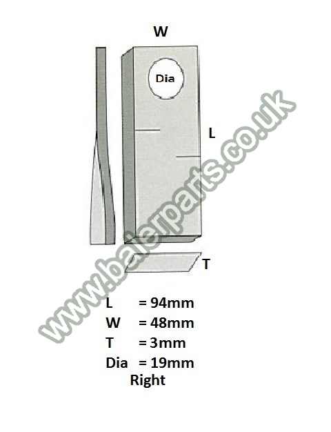 Mower Blade_x000D_n_x000D_nEquivalent to OEM: 1043400 121693 570410_x000D_n_x000D_nSpare part will fit - Various